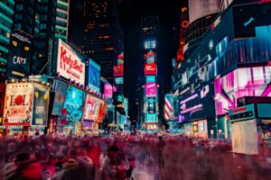 image of times square at night